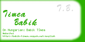 timea babik business card