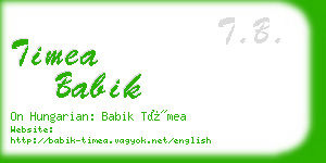 timea babik business card